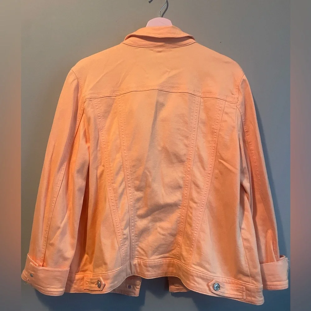 Chico's Vibrant Orange Jean Jacket - Picture 2 of 8